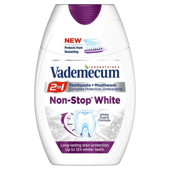 Vademecum, Non-Stop White, pasta do zębów 2w1, 75 ml Vademecum