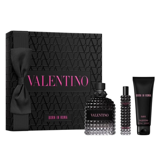 Valentino, Uomo Born in Roma zestaw woda toaletowa spray 100ml + woda toaletowa spray 15ml + żel pod prysznic 75ml Valentino