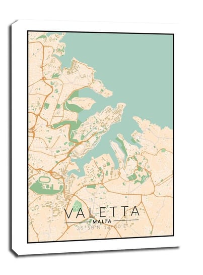 Valetta mapa kolorowa - obraz na płótnie 50x70 cm Galeria Plakatu