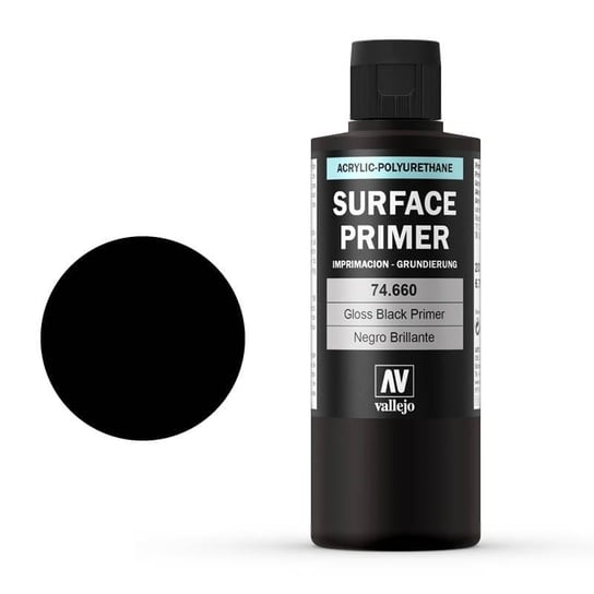 Vallejo 74660 Gloss Black Surface Primer Podkład Czarny Farba 200ml Vallejo
