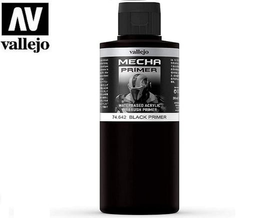 Vallejo Mecha 74642 Primer Black 200Ml - Farba Czarny Podkład Akrylowy Do Aerografu Vallejo