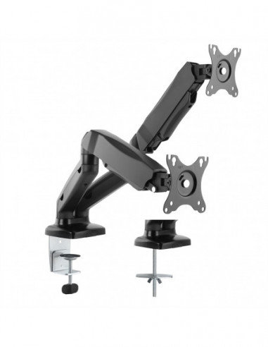 VALUE Dual LCD Monitor Stand Pneumatic, Desk Clamp, Pivot, 5 Joints, czarny Inna marka