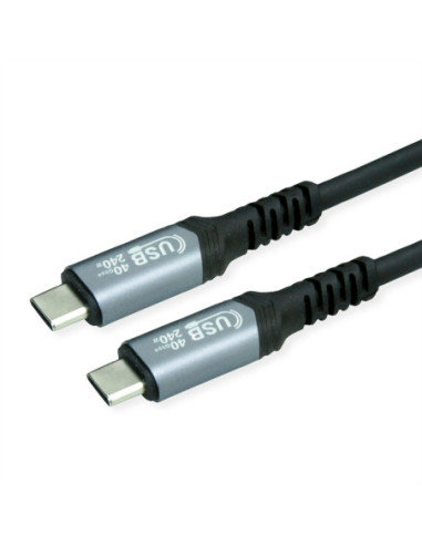 VALUE Kabel USB4 Gen3x2, z Emark, C-C, M/M, 240W, czarny, 0,8 m Value