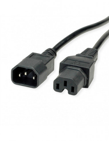 VALUE Kabel zasilający IEC320/C14 męski - C15 żeński, czarny, 1,8 m Value