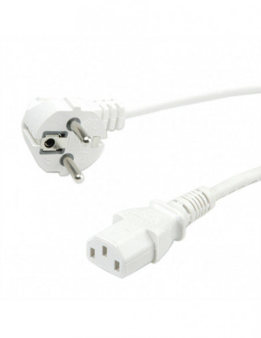 VALUE Kabel zasilający, prosty IEC Conncector, biały, 0,6 m Value