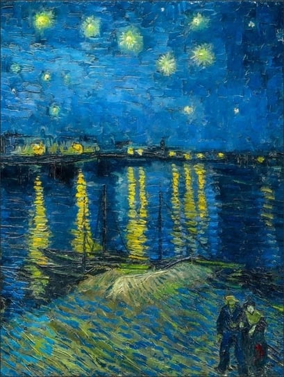 VAN GOGH NAD RODANEM PLAKAT A1 59,4x84,1cm niebieski obraz #375 KMB PRESS