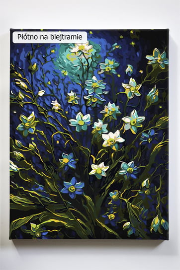 Van Goghiem cz.2, w stylu van Gogh, kwiaty, noc, malowanie po numerach, blejtram Akrylowo