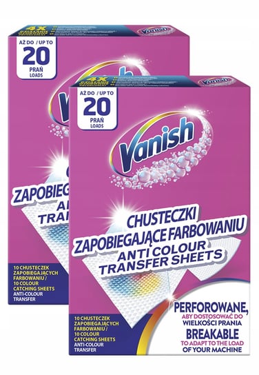 Vanish Color Protect - Chusteczki Wyłapujące 2 X 20 Pr Reckitt Benckiser