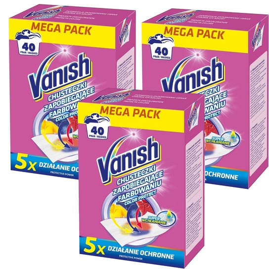 Vanish Color Protection - Chusteczki 40 Prań x3 Reckitt Benckiser