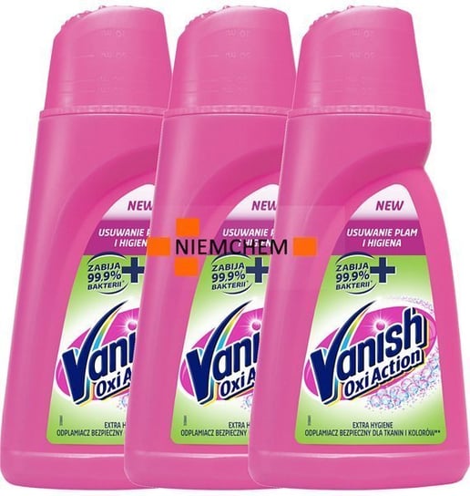 Vanish Extra Hygiene Płyn Odplamiacz Antybakteryjny 3 x 940ml Vanish