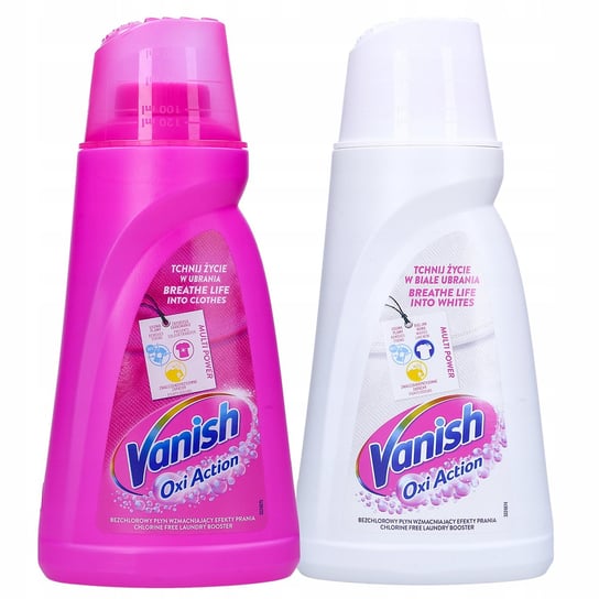 Vanish Mix Zestaw Oxi Action Biały + Różowy Odplamiacz 2X1L Vanish
