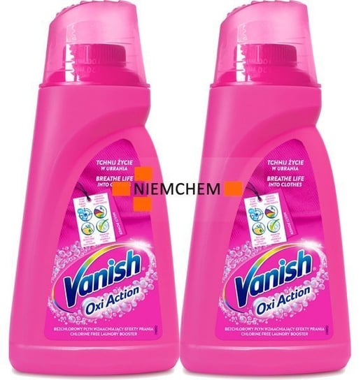 Vanish Oxi Action Pink Odplamiacz do Koloru Płyn 2 x 1L PL Vanish