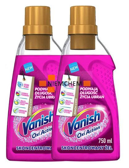 Vanish Oxi Action Pink odplamiacz do koloru tkanin w żelu 750ml Vanish