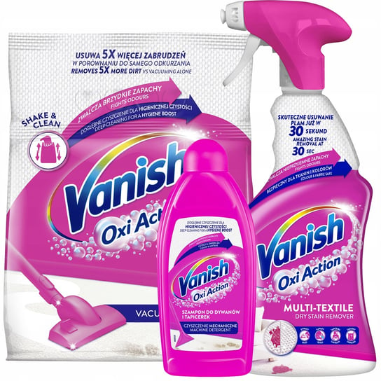 VANISH OXI ACTION Proszek płyn i spray do czyszczenia dywanów Reckitt Benckiser