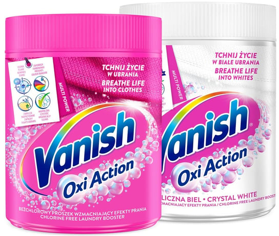 Vanish Oxi Action Zestaw Odplamiacz kolor białe 2 x 470g Vanish