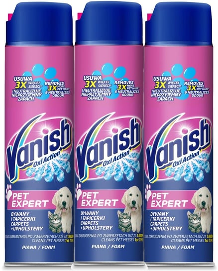 Vanish Pet Expert Pianka do czyszczenia 3 x 600 ml Reckitt Benckiser