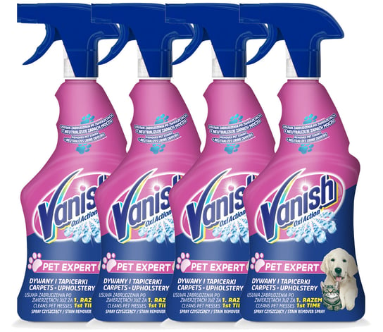 Vanish Pet Zestaw Na Zabrudzenia Po Zwierzętach Spray Cytrynowy 4 X 500Ml Vanish