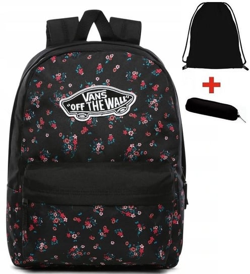 Vans, Plecak szkolny, Realm Beauty Floral Black VN0A3UI6ZX3, czarny, 22L Vans