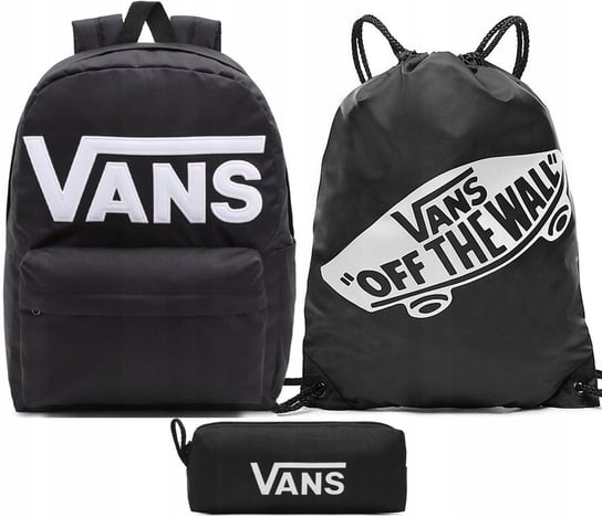 VANS ZESTAW 3W1 PLECAK + WOREK + PIÓRNIK SZKOLNY VANS OLD SKOOL DUŻY CZARNY Vans