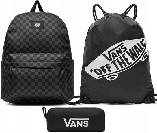 VANS ZESTAW 3W1 PLECAK + WOREK + PIÓRNIK VANS SZKOLNY OLD SKOOL CZARNY DUŻY Vans