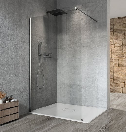 VARIO CHROME jednoczęściowa kabina prysznicowa Walk-In, montaż przy ścianie, szkło czyste, 1000 mm Inna marka