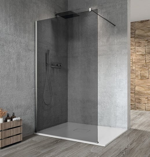 VARIO CHROME jednoczęściowa kabina prysznicowa Walk-In, montaż przy ścianie, szkło dymione, 700 mm Inna marka