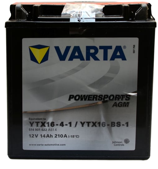 VARTA YTX16-BS / YTX16-4 12V 14Ah 220A AGm Akumulator motocyklowy Varta