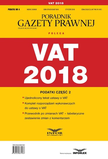 VAT 2018. Podatki. Cześć 2 Opracowanie zbiorowe