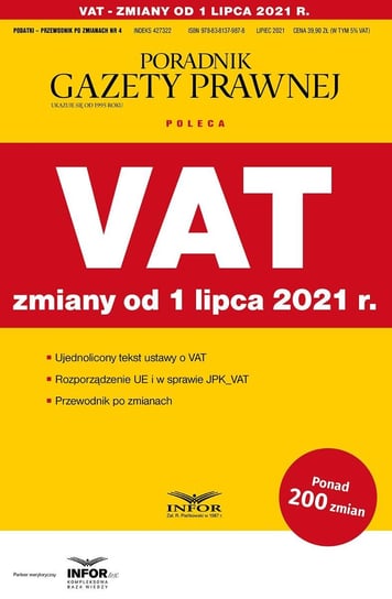 VAT - zmiany od 1 lipca 2021 Opracowanie zbiorowe