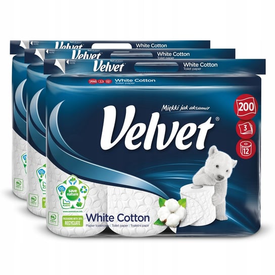 Velvet 12Szt 3W Papier Toal. White Cotton /671 Velvet