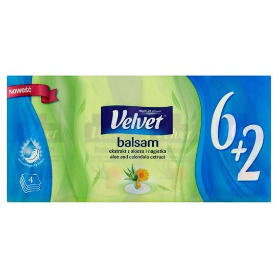 Velvet, Chusteczki higieniczne ekstrakt z aloesu i nagietka, 8 szt. Velvet
