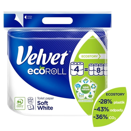 Velvet Papier Toaletowy 4 Szt. Eco Roll Velvet