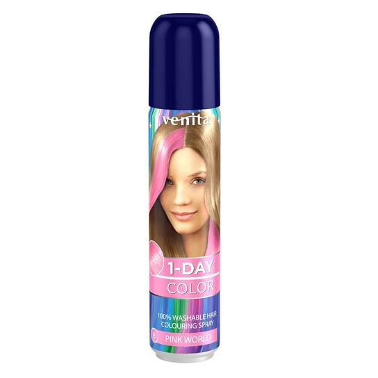 Venita, 1-Day, spray koloryzujący do włosów, 03 Różowy Świat, 50 ml Venita