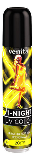 Venita, 1-Night UV Color Neon, spray koloryzujący, 50 ml 4 żółty Venita