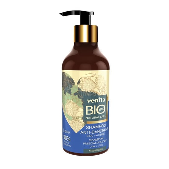 Venita Bio natural care anti-dandruff shampoo szampon przeciwłupieżowy do włosów cynk + 6 ziół Venita