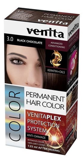 Venita, Color, farba do włosów z systemem ochrony koloru 3.0 Black Chocolate Venita