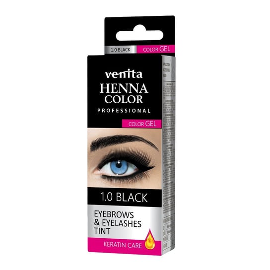 Venita, Eyebrow&Eyelash Tint Gel, henna do brwi i rzęs 1.0 Black, 15 ml Venita