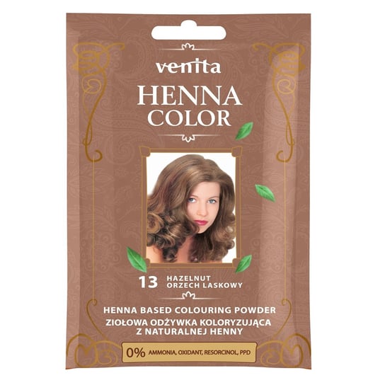 Venita, Henna Color, odżywka koloryzująca, saszetka, 13 Orzech Laskowy, 30 g Venita