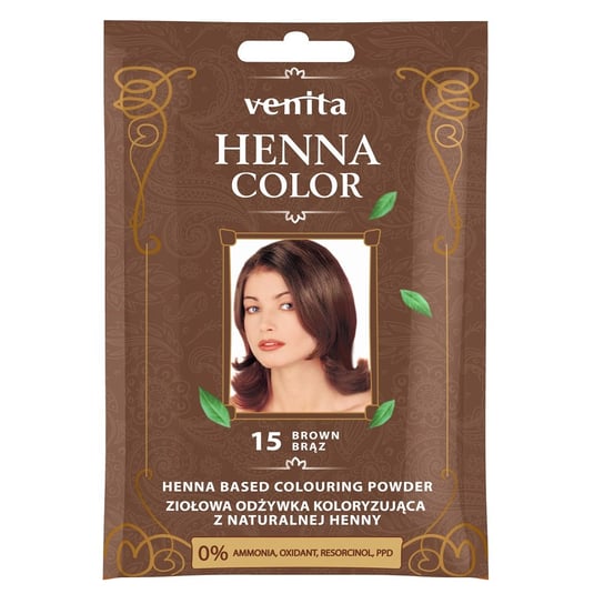 Venita, Henna Color, odżywka koloryzująca, saszetka, 15 Brąz, 30 g Venita