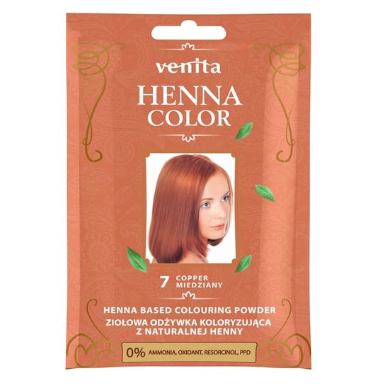 Venita, Henna Color, odżywka koloryzująca, saszetka, 7 Miedziany, 30 g Venita