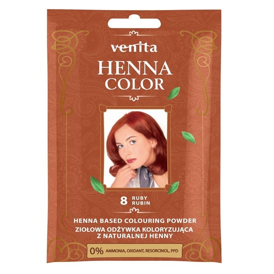 Venita, Henna Color, odżywka koloryzująca, saszetka, 8 Rubin, 30 g Venita