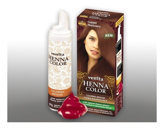 Venita, Henna Color, pianka koloryzująca, 7 Miedziany Venita