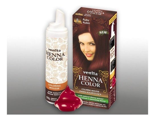 Venita, Henna Color, pianka koloryzująca, 8 Rubin Venita