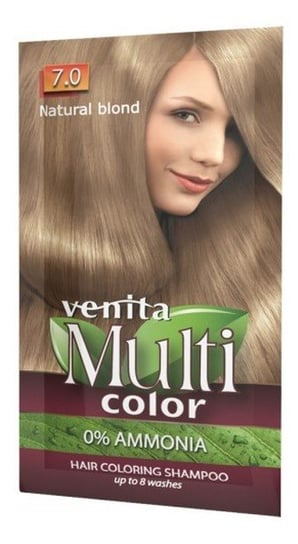 Venita Multi Color, Saszetka Koloryzująca, 7.0 Natural Blond, 40g Venita