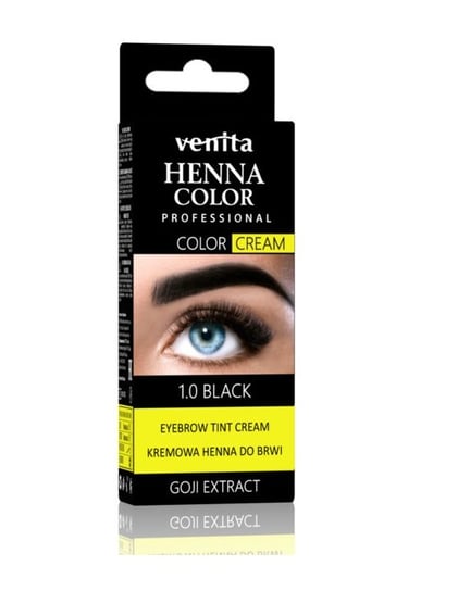 Venita, Professional Henna Color Cream henna do brwi w kremie 1.0 Black 30g Venita