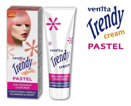 Venita, Trendy Cream Pastel, krem do koloryzacji włosów, 27 Różowy Flaming Venita
