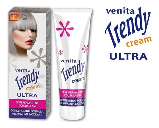 Venita, Trendy Cream Ultra, krem do koloryzacji włosów 11 Srebrny Pył, 75 ml Venita