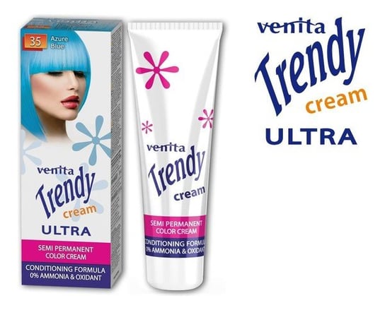 Venita, Trendy Cream Ultra, krem do koloryzacji włosów 35 Lazurowy Błękit, 75 ml Venita