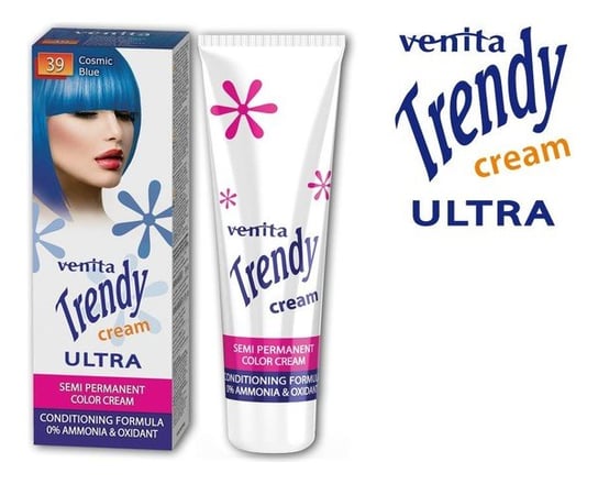 Venita, Trendy Cream Ultra, krem do koloryzacji włosów 39 Kosmiczny Błękit, 75 ml Venita