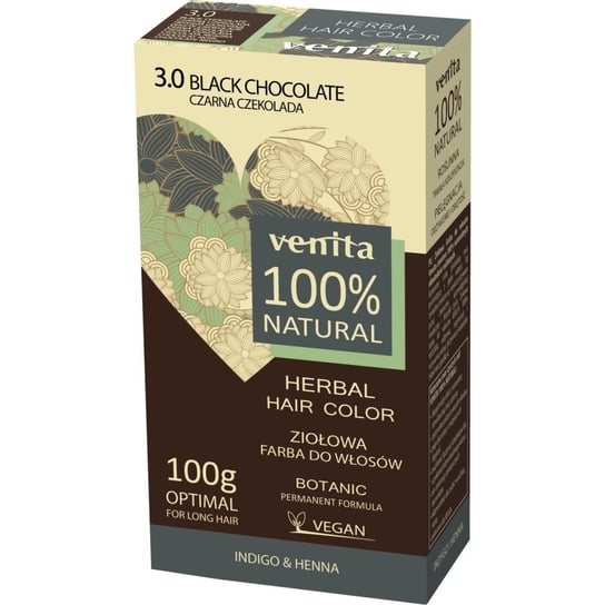 Venita, ziołowa farba do włosów Herbal hair color 3.0 czarna czekolada, 100 g Venita